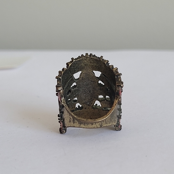 Vintage Ethnic Tribal Aztec Native Boho Geometric Costume Full Finger Ring - Picture 4 of 8